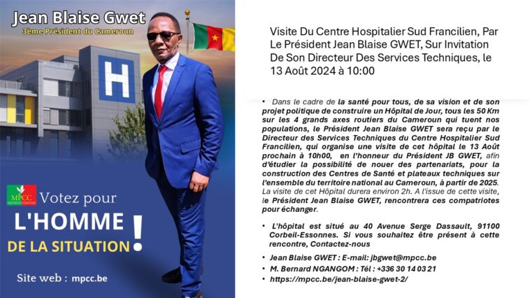Jean Blaise Gwet visitera un centre hospitalier le 13 Août prochain