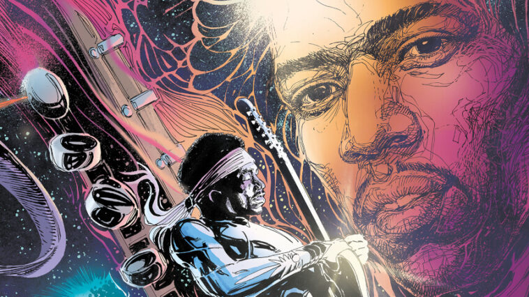Jimi Hendrix est un héros de science-fiction dans Purple Haze Jimi Hendrix est un héros de science-fiction dans Purple Haze