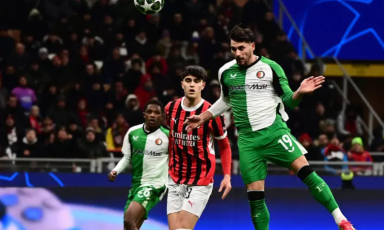 Feyenoord élimine l&rsquo;AC Milan réduit à dix et file en huitièmes de finale de la Ligue des champions