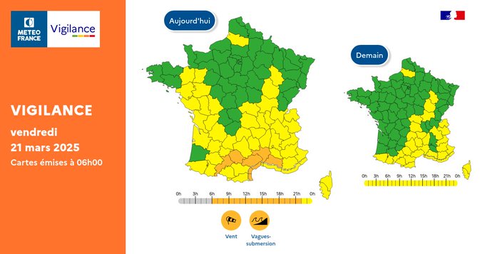 Vent violent et vagues géantes : sept départements du Sud en alerte orange
